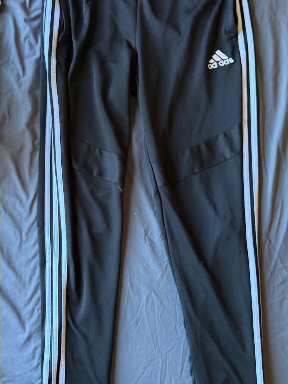adidas Black Joggers with White Side Stripes